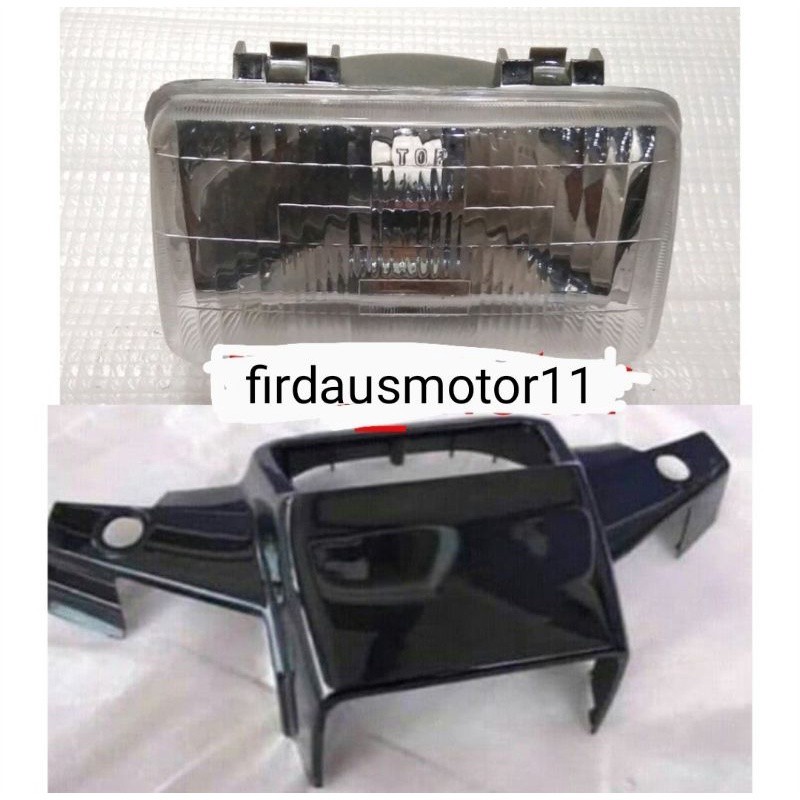 batok kepala atas bawah+lampu  batok atas bawah alfa plus lampu reflektor depan terbaik