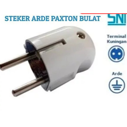 STEKER ARDE BULAT PAXTON BULAT - COLOKAN LISTRIK BULAT - KUNINGAN / SOK STEKER GEPENG
