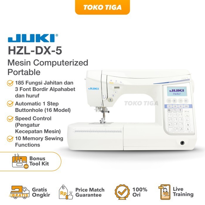 JUKI HZL-DX5 Mesin Jahit Komputerisasi Portable