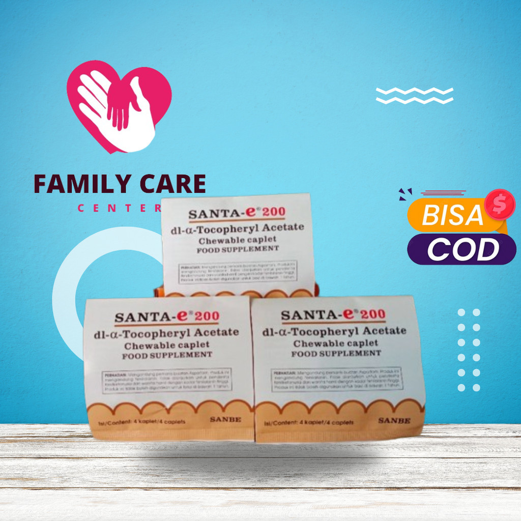 Santa-E 200IU 1 Strip 4 Kaplet / SantaE 200mg Santa E 200 IU / 200 mg -familycare