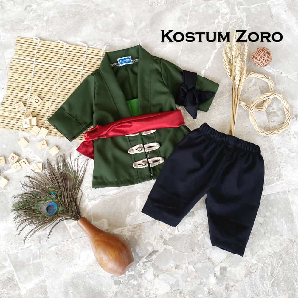 kostum zoro kostum cosplay zoro one piece Kostum Cosplay Jubah Kimono Haori Roronoa Zoro Anime one p