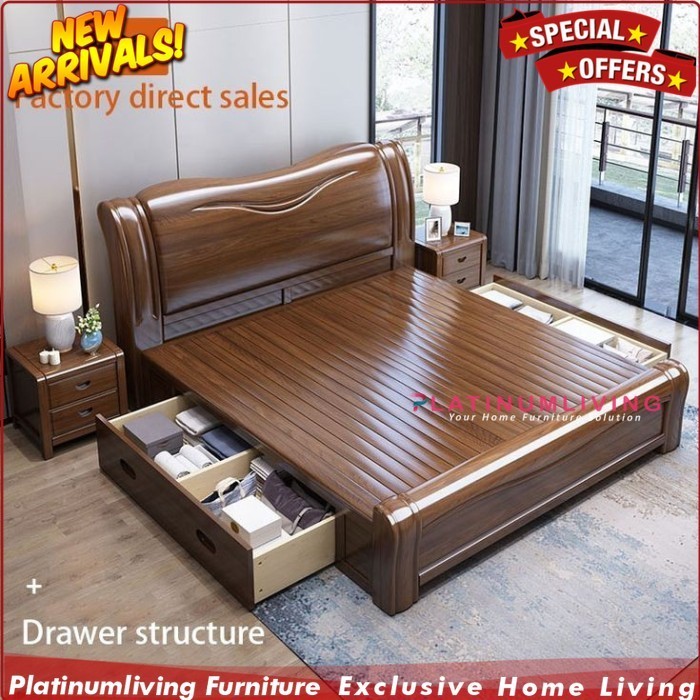 Dipan laci minimalis jumbo terbaru terbaru tidur laci jumbo terbaik - 140 x 200