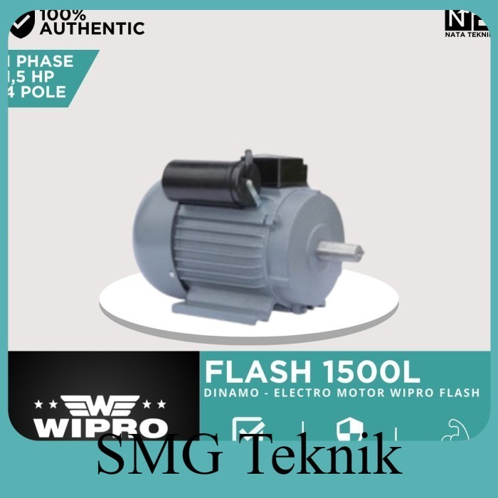 Berkualitas Dinamo Listrik WIPRO 1,5 Hp 1 Phase - Electric Motor / Dinamo 1 1/2 Hp - 2850RPM (2POLE)