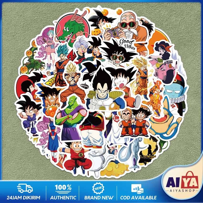 

50Pcs Stiker Kartun Dragonball Anime Jepang Dragon Ball Sticker Dragonball Bahan Vinyl Waterproof Diy Stiker Koper / Laptop / Hp /Cangkir / Buku Catatan
