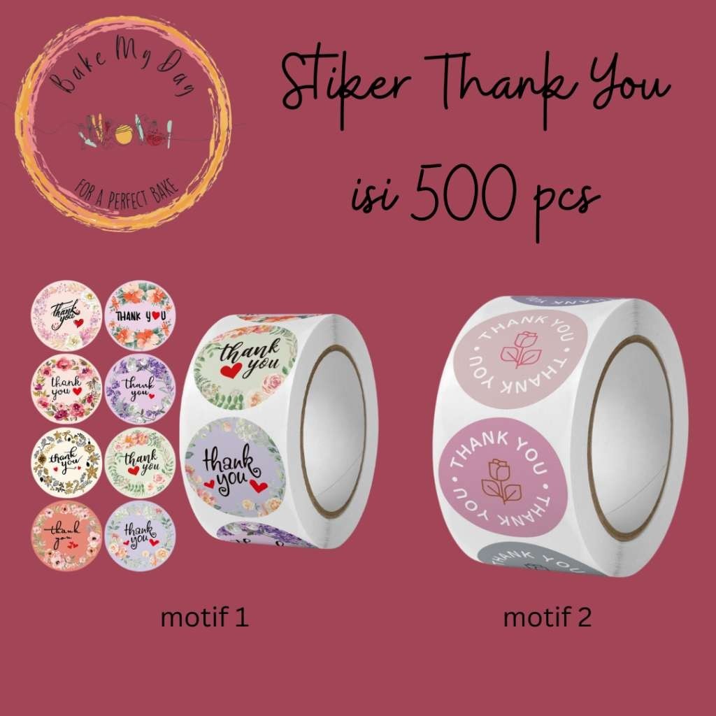 

Stiker Label Thank You Roll isi 500 pcs