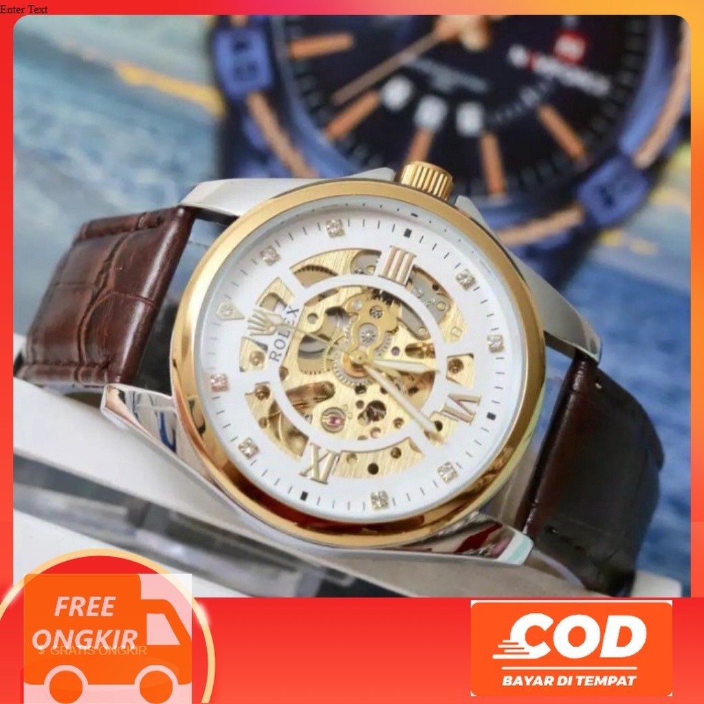 NEWW BEST SELLER ROLEX PROMO JAM TANGAN AUTOMATIC TALI KULIT BESST SELLER FASHION PRIA