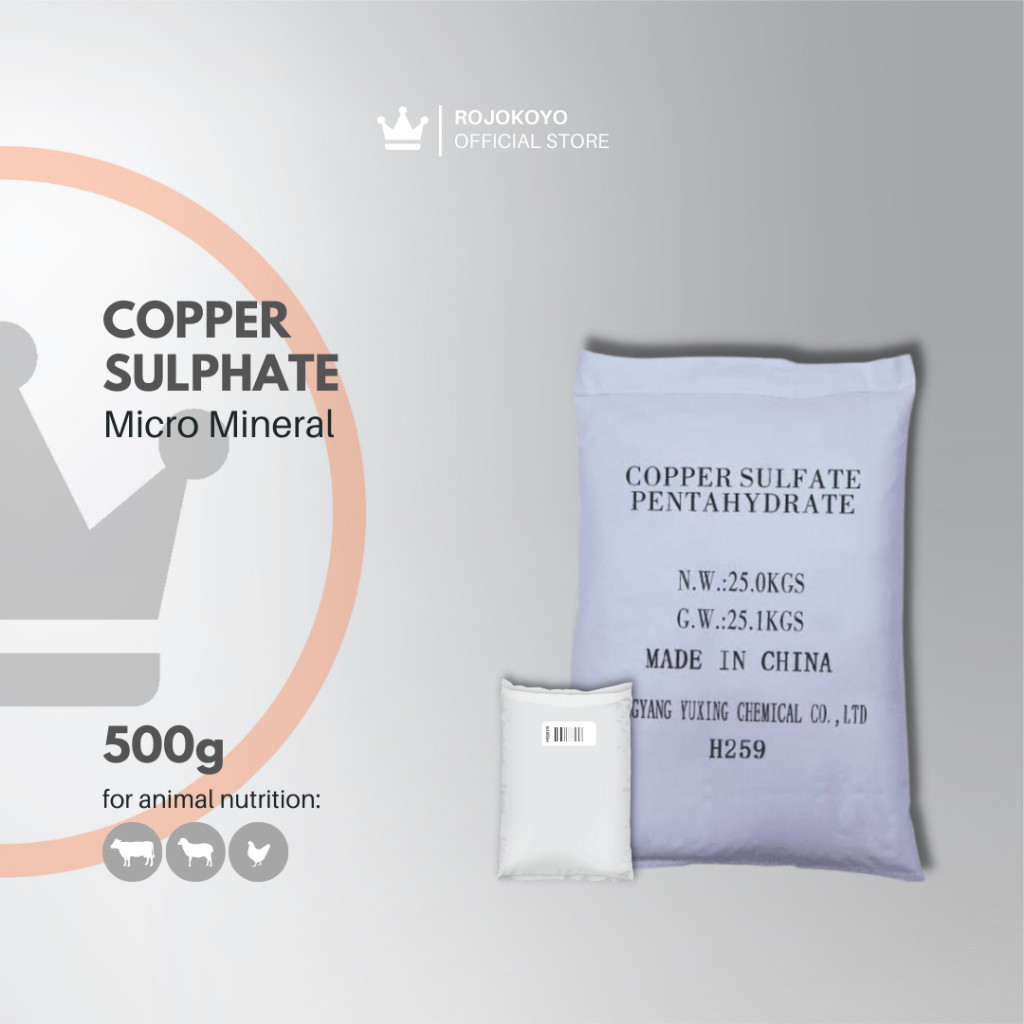 COPPER SULPHATE Cu /kg Cupri Terusi Tembaga Sulfat Mineral Micro Pakan Hewan Ternak Feed Grade