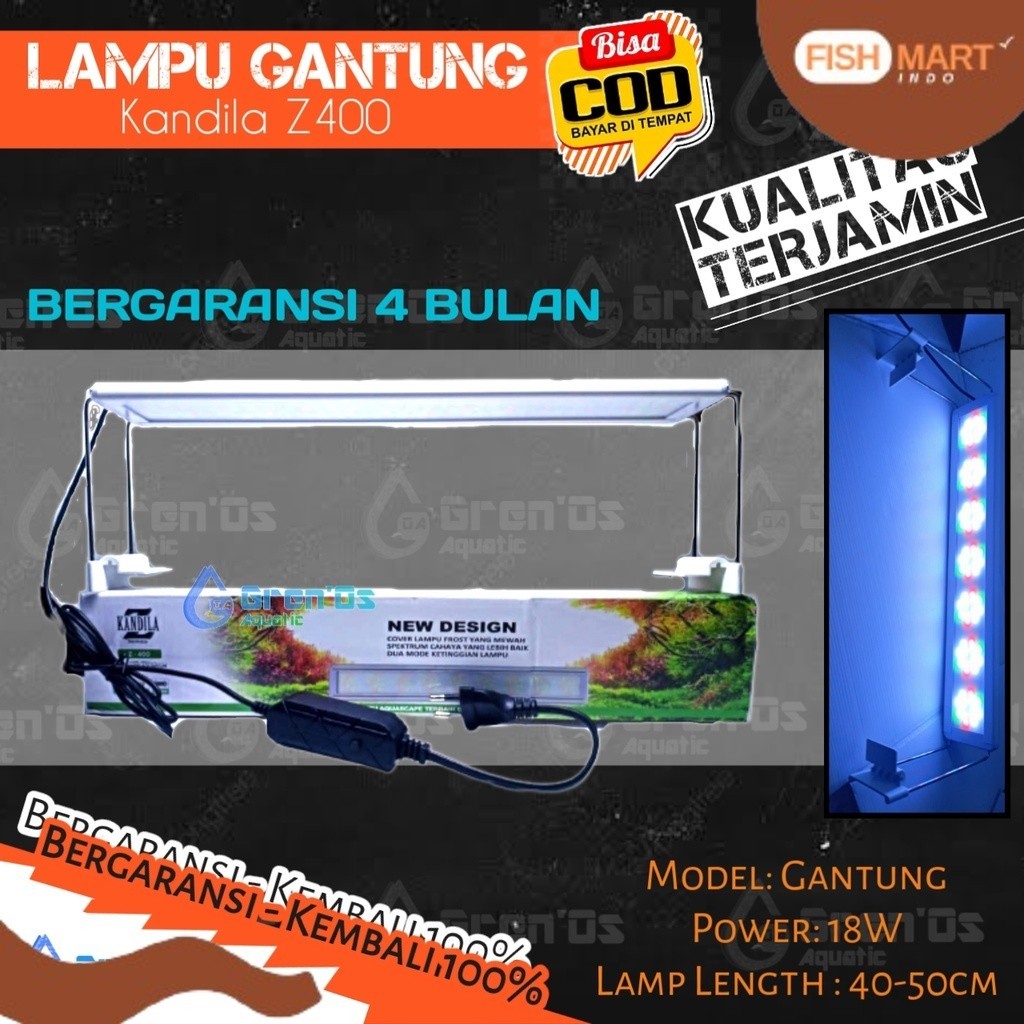 Lampu LED Aquarium Aquascape Terang Kandila Z Series Z400 Aquascape Aquarium
