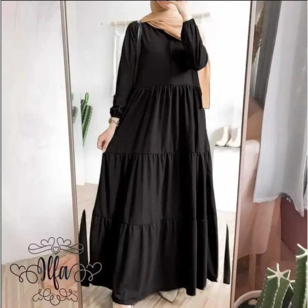bisa cod gamis ruffle,rayon,polos,susun3,canda.jumbo,terbaru//BAJU WANITA MODEL BARU / MURAH PROMO