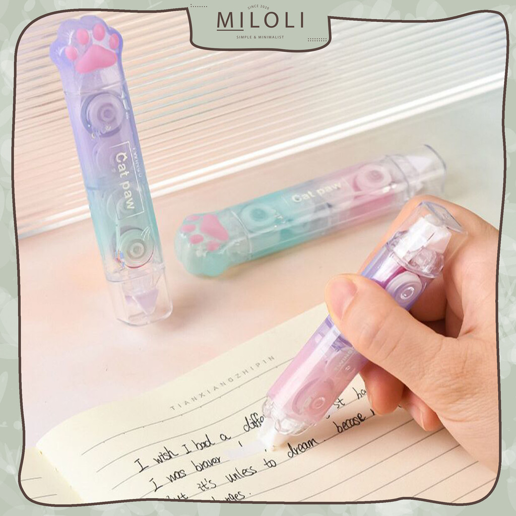 

[MILOLI] 1Pcs 2in 1 CORRECTION TRANSPARANT CUTE CAT PAW TwingoTape DIY Scrapbook Journal BuJo Kits - F0264