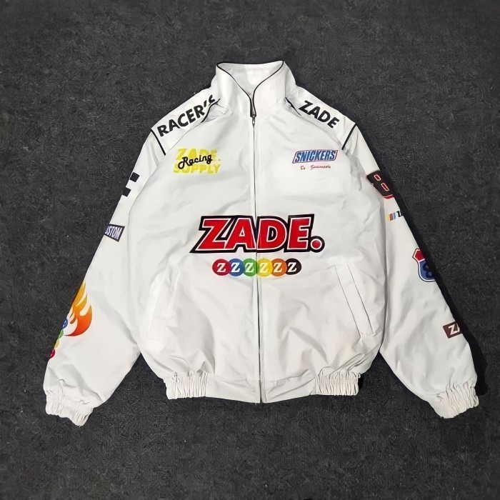 DISKON- Nascar Jacket Vintage Zade Supply Racing White / Jaket Nascar - XL