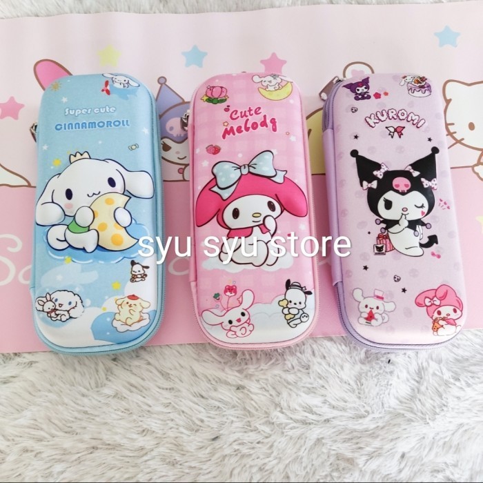 

✨LARIS✨ -Pouch tempat pensil timbul Kuromi Cinnamoroll My Melody SSY - KRM