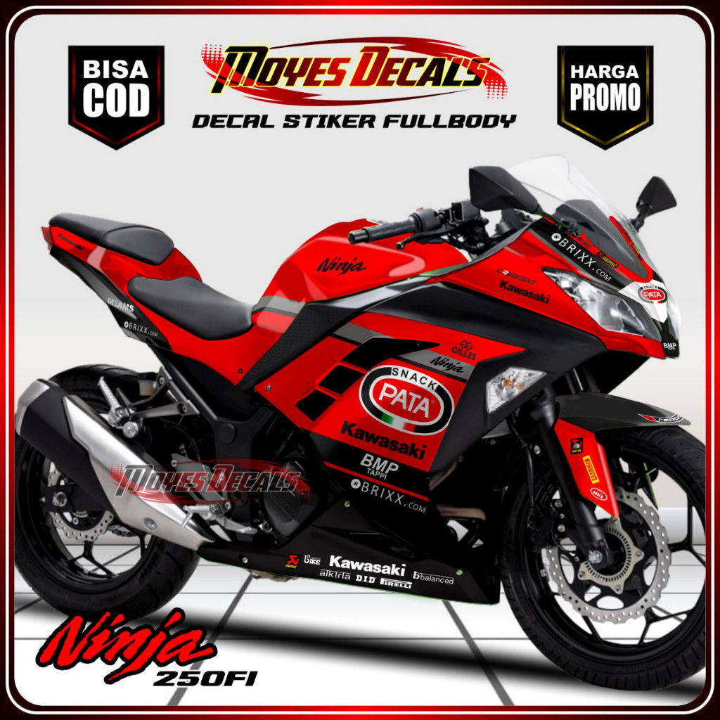 Decal Ninja Fi 250 Stiker Sticker Full Body Kawasaki Ninja FI 250 CC model gp