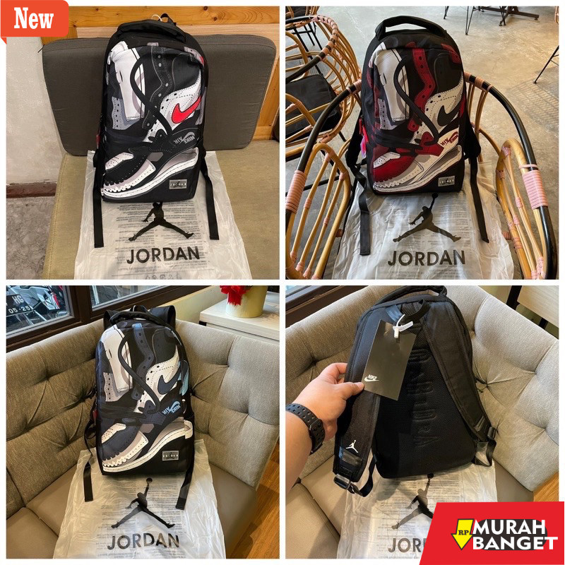 Tas Ransel Pria Kekinian RANSEL JORDAN GRAFITI SNEAKERS GRAVITY CANVAS / BACKPACK BAGPACK JORDAN GRA
