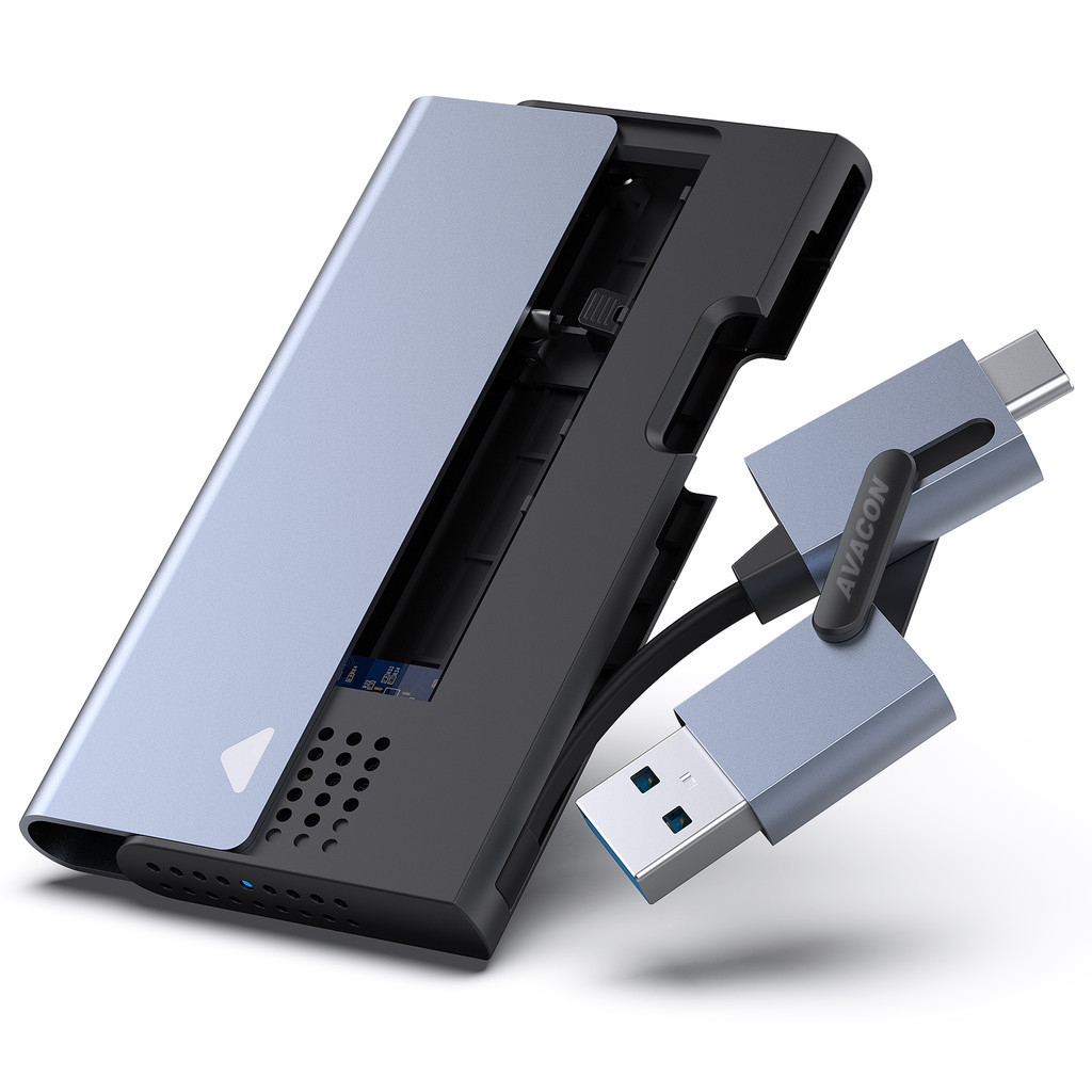 AVACON M.2 NVME SATA SSD Enclosure, 10 Gbps, NVME PCI-E SATA M-Key/(B+M) Key Drive Enclosure for NVM
