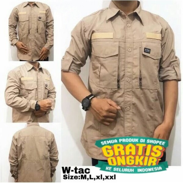KEMEJA TANGAN PANJANG W TAC/KEMEJA TACTICAL W TAC/KEMAJA CARGO TERMURAH RIPSTOP/ jumbo big size besa