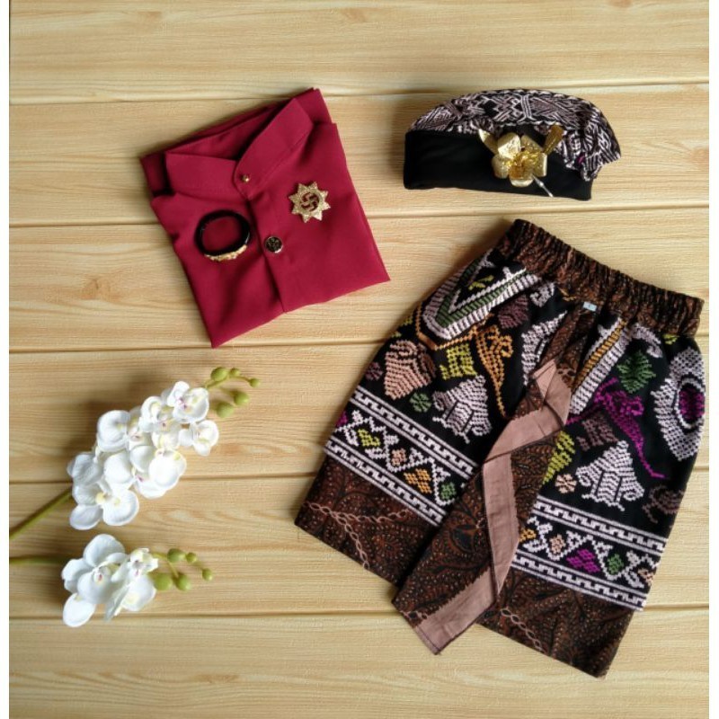 Setelan Baju Adat Bali Anak Laki | set UMUR 3-9 THN bulanan | udeng | set otonan S1