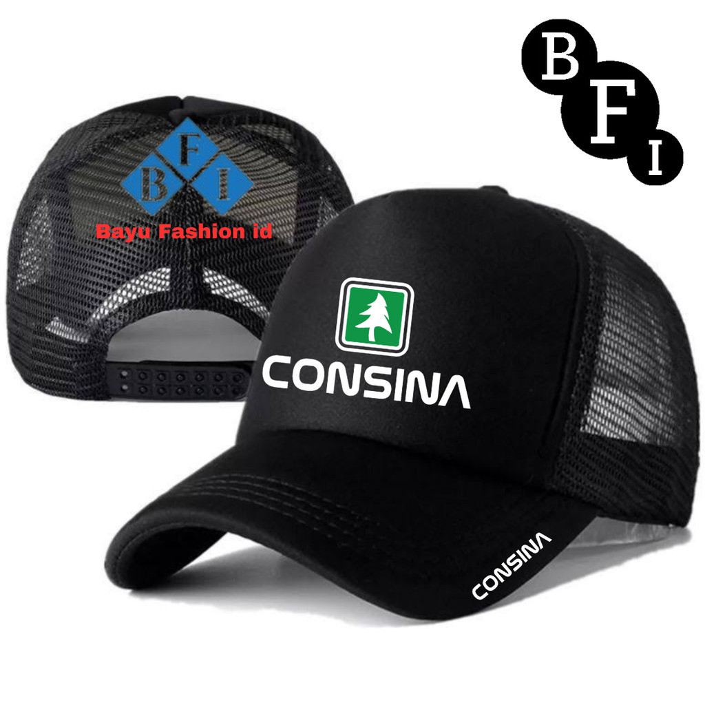 Bayu Fashionn ID Topi Trucker CONSINA - Topi Distro CONSINA Logo - Topi CONSINA Premium - Topi Pria 