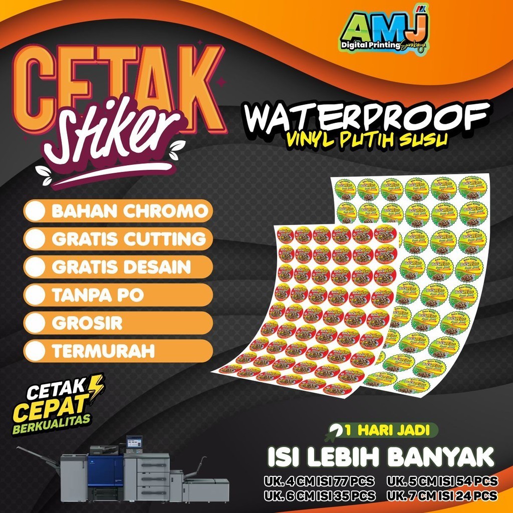 

A3+ Stiker Nama Waterproof untuk Label Makanan/Minuman/Skincare/Kosmetik/Potong Putus/Setengah Putus