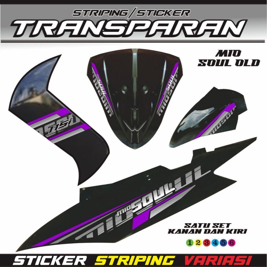 STRIPPING MIO SOUL TRANSPARAN UV CLEAR SIMPEL YAMAHA MIO SOUL KARBU VIETNAM SETRIPING MOTOR