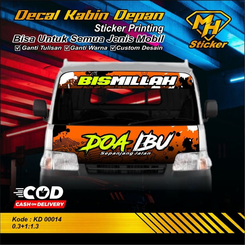 STICKER KABIN DEPAN MOBIL PICKUP CARRY SS / STICKER KABIN DEPAN SS / CARRY FUTURA-DUNIASTICKER