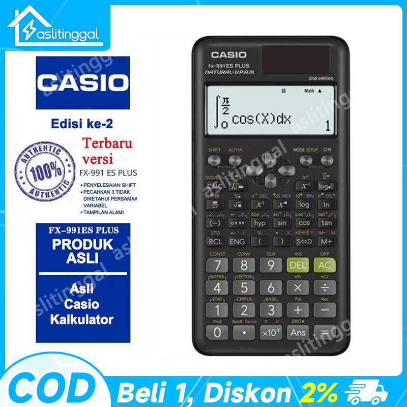 

Kalkulator Scientific Casio ilmiah FX-991EX/991ES-Plus Kalkulator Casio Scientific Calculator Casio Scientific CASIO FX-991ES Plus2 - Kalkulator Sekolah/Kuliah - Scientific/Saintifik - 417 fungsi