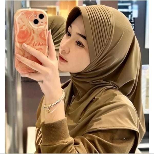 JILBAB BERGO SPORT PET TEBAL SIZE M / HIJAB INSTAN BERGO PET TEBAL NUTUP DADA / BERGO SPORT PET TEBA