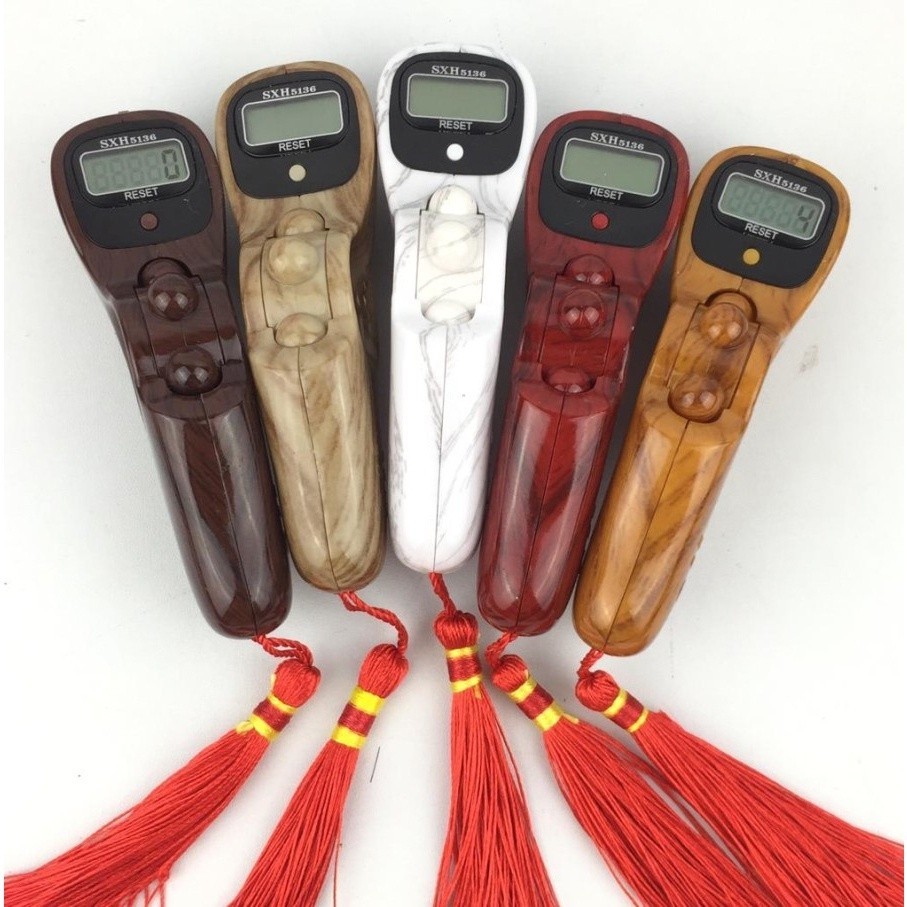 YMB Tasbih Digital LED Roling Alarm Bunyi Beep 100 Motif Marmer dan Kayu Tasbih Digital LED Jari Ber