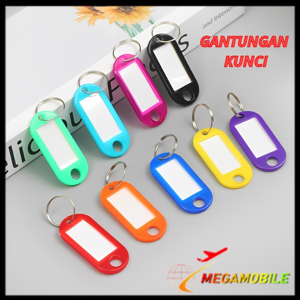 

MM Name Tag Gantungan Kunci Warna-Warni Label Nama Plastik Keychan Ring Name tag Ganci Colors