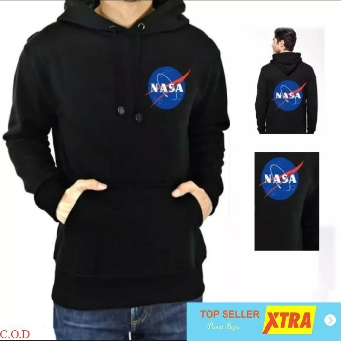 Pusat Baju Sweater Nasa RO Sweater Pria babyterry Grey/Black Supliyer Fashion