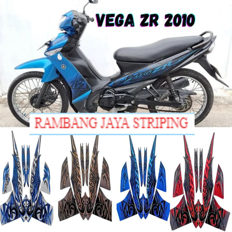 Stiker Lis Striping Motor Vega ZR Tahun 2010 1 Set Full Body ( sudah di gunting)