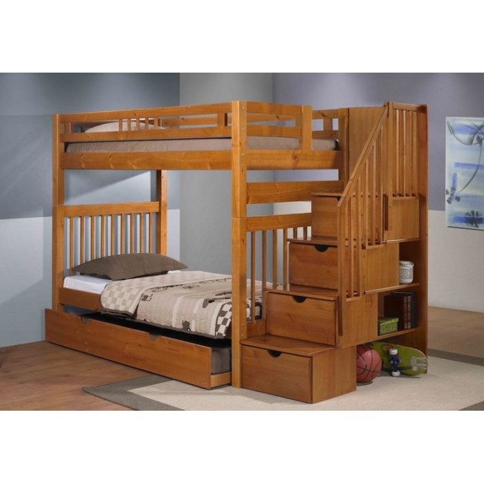 GFJ Tempat Tidur Anak Minimalis Kayu Jati Dipan Tingkat Untuk Anak