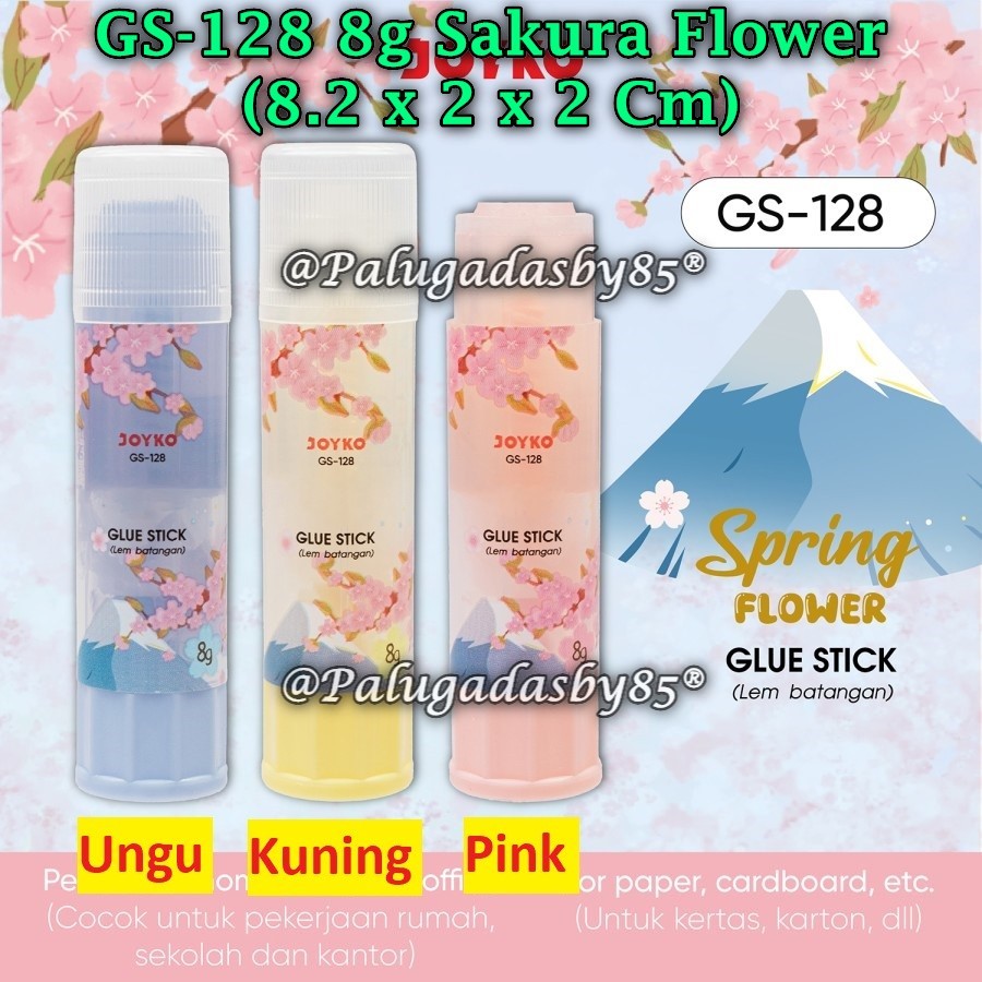 

(1 Biji) Glue Stick JOYKO GS-128 8 Gr Sakura Flower / Glue Stick Lem Batang Joyko GS-128 (1 Biji)