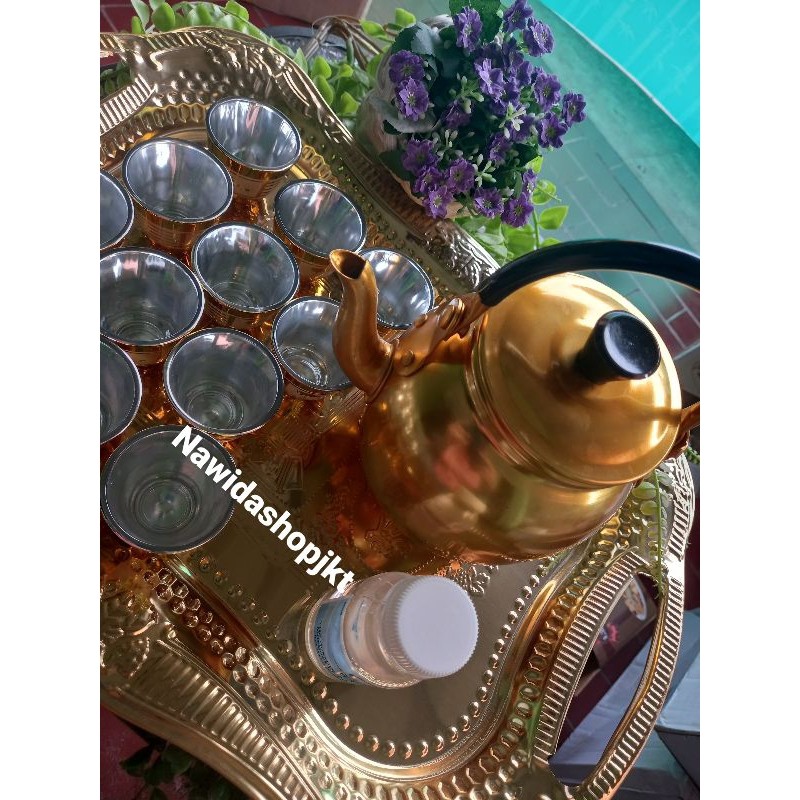 Paket Teko Alumunium / Stainless steel/ Termos ukuran 1L+ Nampan Kecil / Sedang / Besar + 1 lusin ge