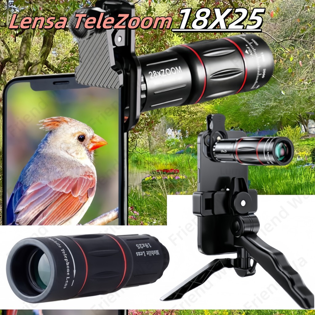 Lensa Kamera Zoom 18X25 Lensa Telefoto Lensa Zoom Telefoto Lensa Zoom Universal 18X Mobile HD,