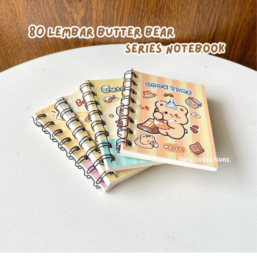 

[HARU] 80 Lembar Butter Bear series Notebook Aesthetic Buku Catatan Jurnal Buku Saku