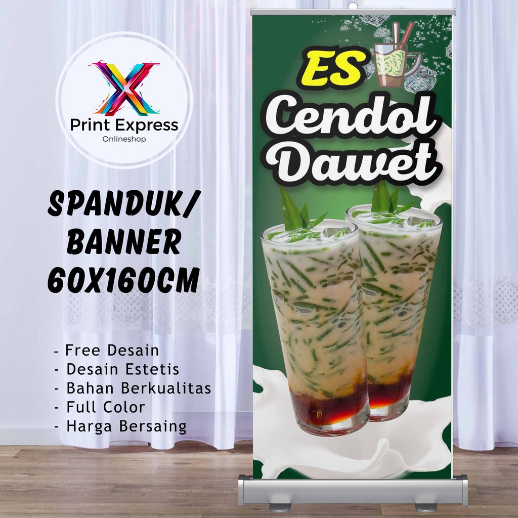 Cetak Spanduk Street Food Es Cincau Dawet 60x160 Cm Bisa Rekues Free