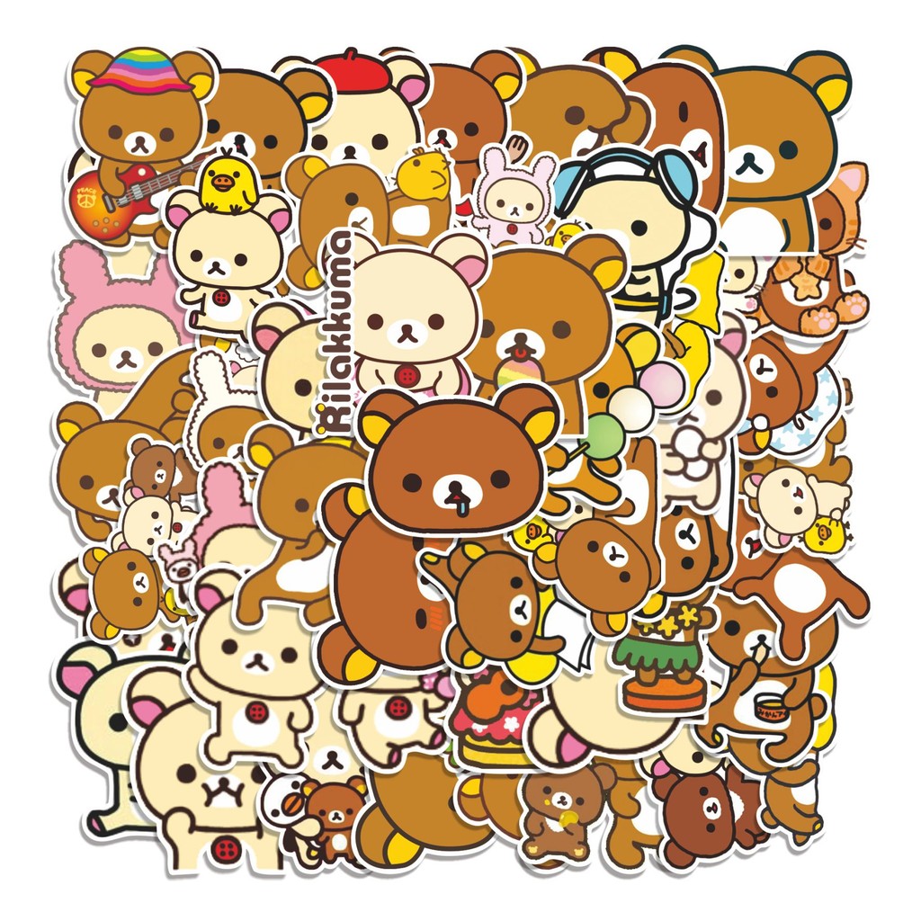 

COD 50 Pcs Stiker RILAKKUMA CARTOON Lucu Anti Air Untuk Dekorasi Notebook Sepeda Skateboard Handphone