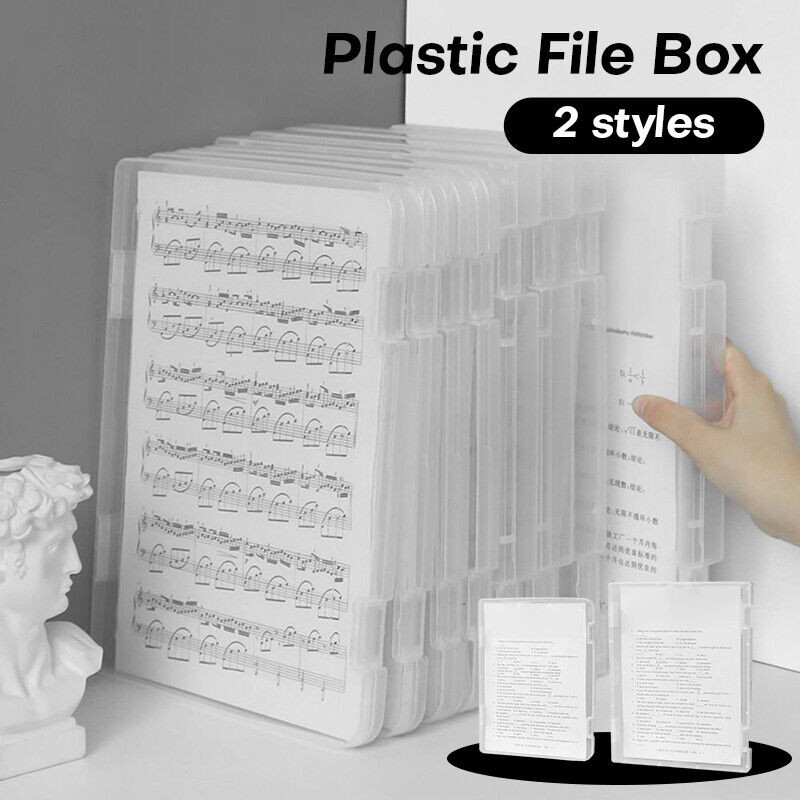 

Transparent Plastic A4 File Storage Box File Folder Clear Plastic Paper File Organizer Thick Storage Document Case DurableFolder