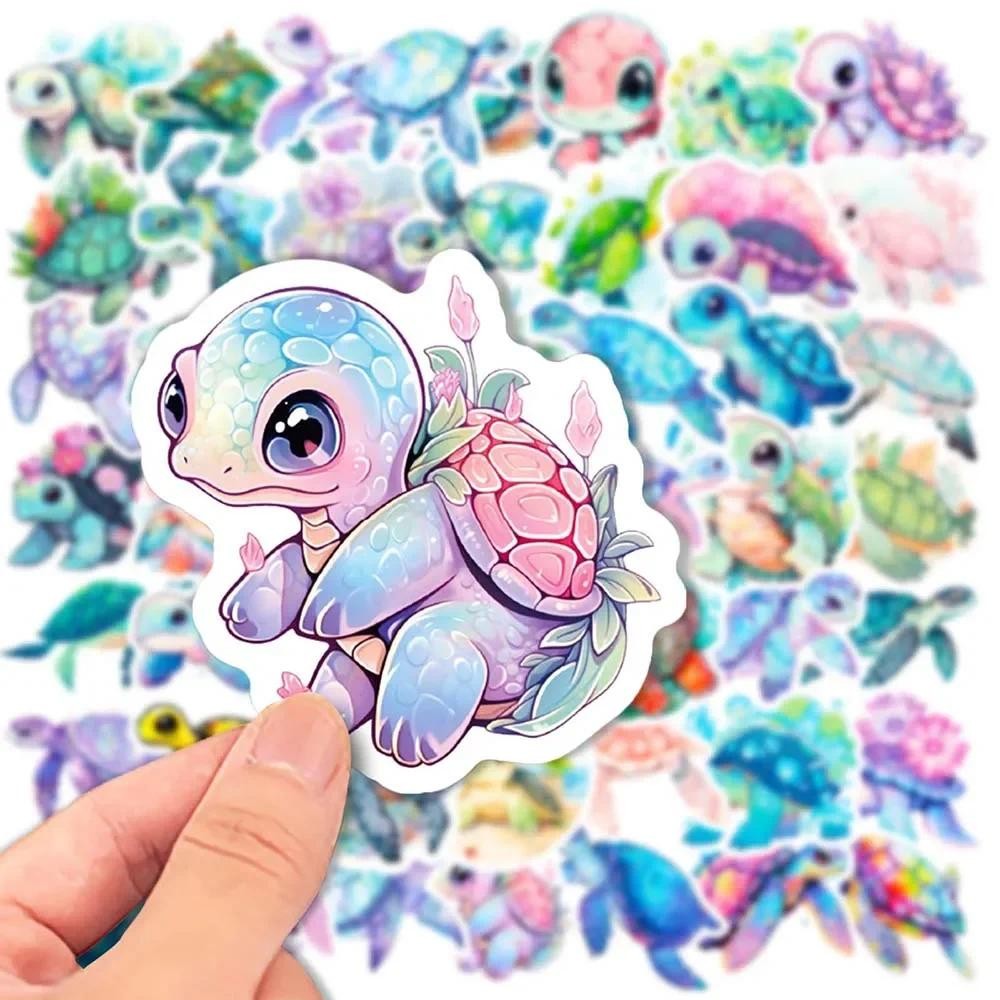 

50pcs Blue Sea World Turtle Stickers Pack for Kid Cartoon Graffiti Decals Scrapbooking Luggage Laptop Skateboard Wall Sticker