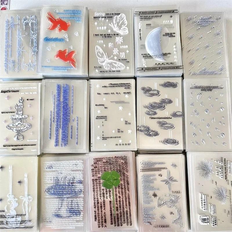 

20Pcs Transparent Rain Water Koi Four-leaf Clover Sealing Stickers Girl Kpop Photocard Packing Bag DIY Decoration Card Packaging