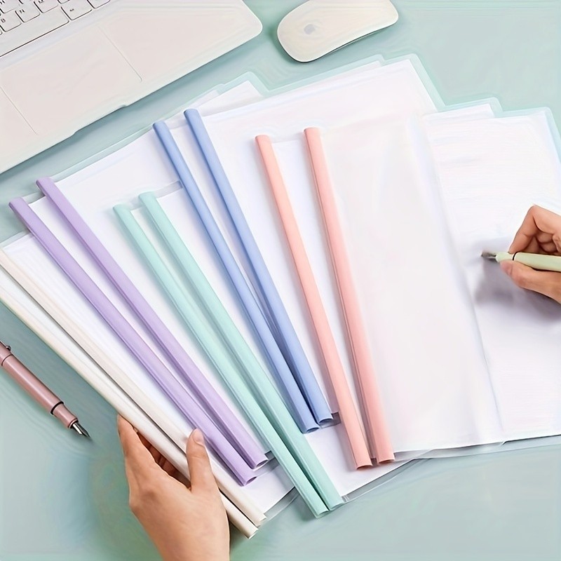 

5pcs A4 Size PET File Folders with Draw Rods - Keeping Documents Safe, Perfect for Organizing Office, Home, School