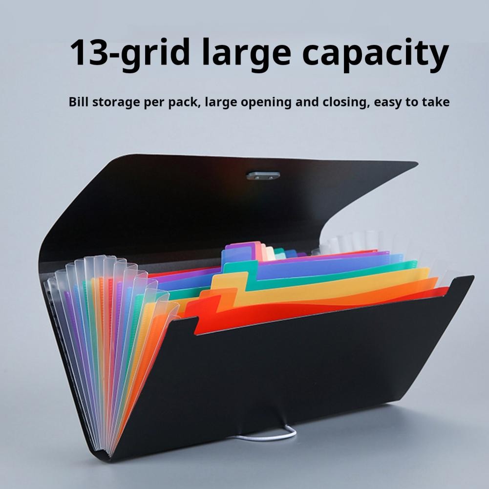 

13-Pocket Accordion File Folder A4 Letter Size Large Capacity Paper Document Holder Waterproof Expanding File Organizer