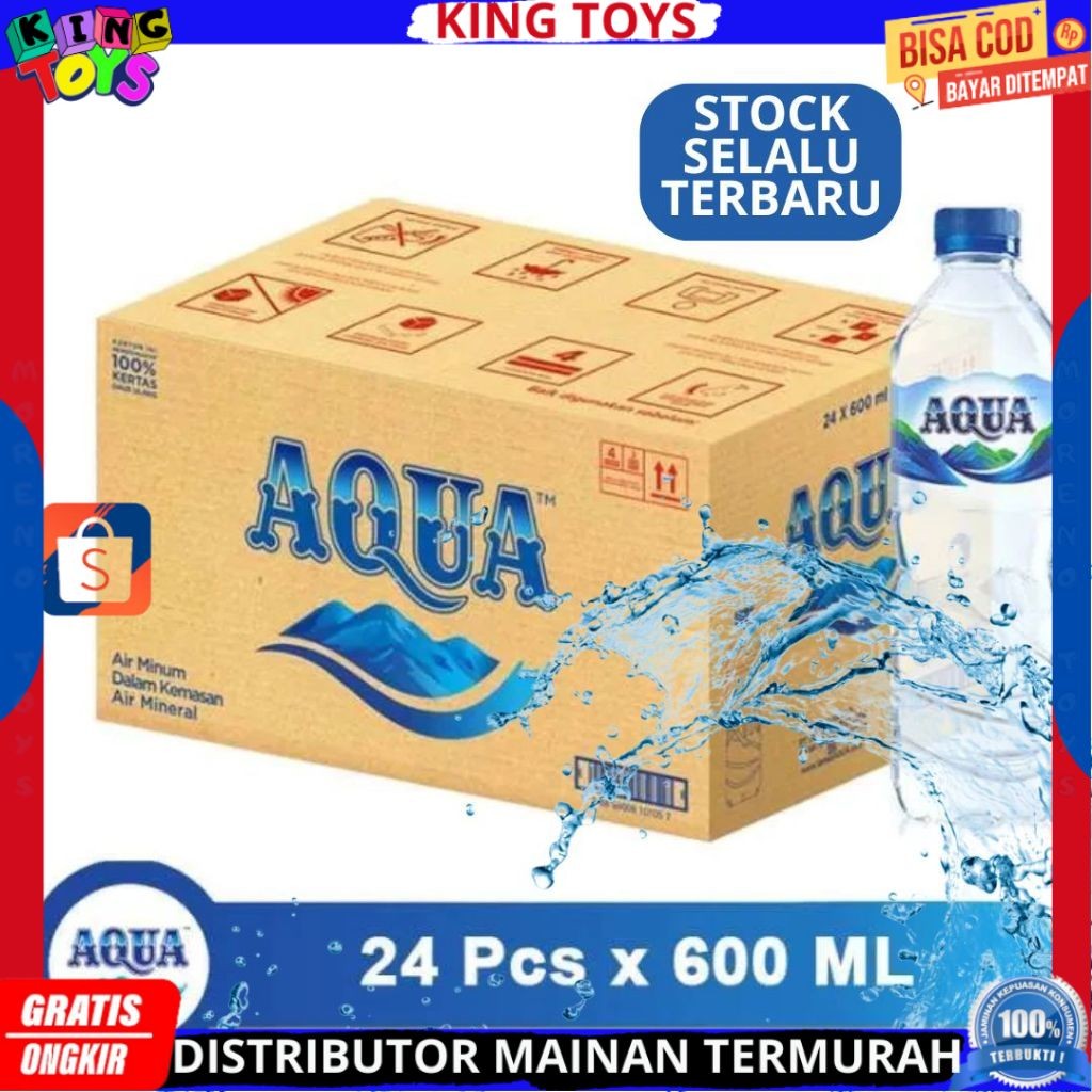 

Air Minerale AQUA Botol 600 ML / Isi 24 Botol Per DUS PER KARTON TERMURAH