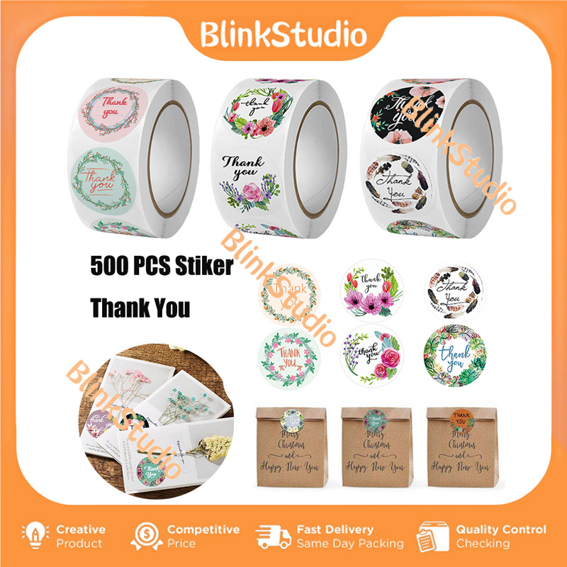 

Sticker Thankyou 1 Roll 500Pcs / Sticker Thank You / Self Adhesive Seal Label Roll