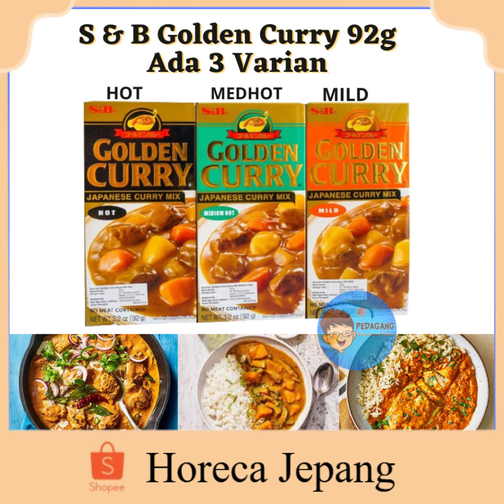 

S & B Golden Curry 92g Ada 3 Varian / SB Golden Curry 92gr / Kari Jepang/ Kari Blok