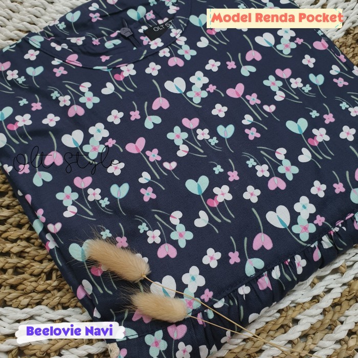 Ollet Gamis Katun Jepang Kantong Renda Anak BEE LOVIE - RND BELOV PUL, S