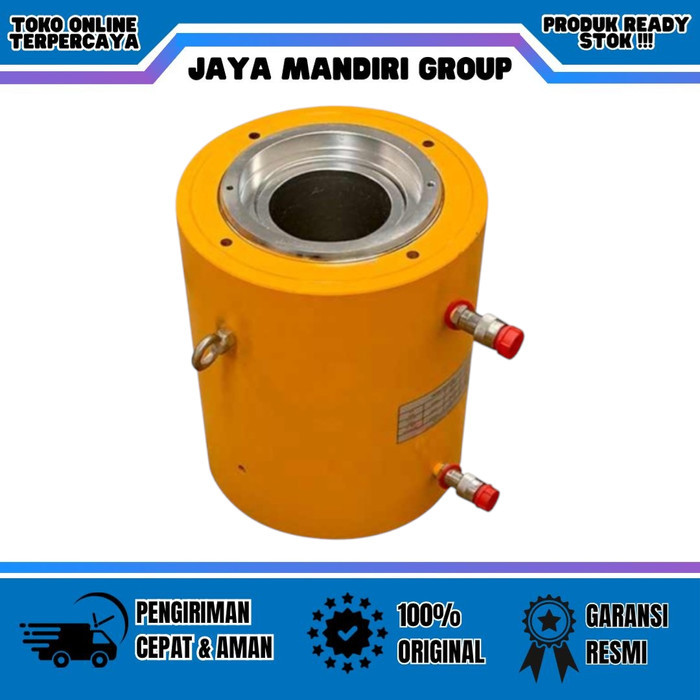 Double 100T 100mm Hollow Plunger Stroke Hydraulic Cylinder