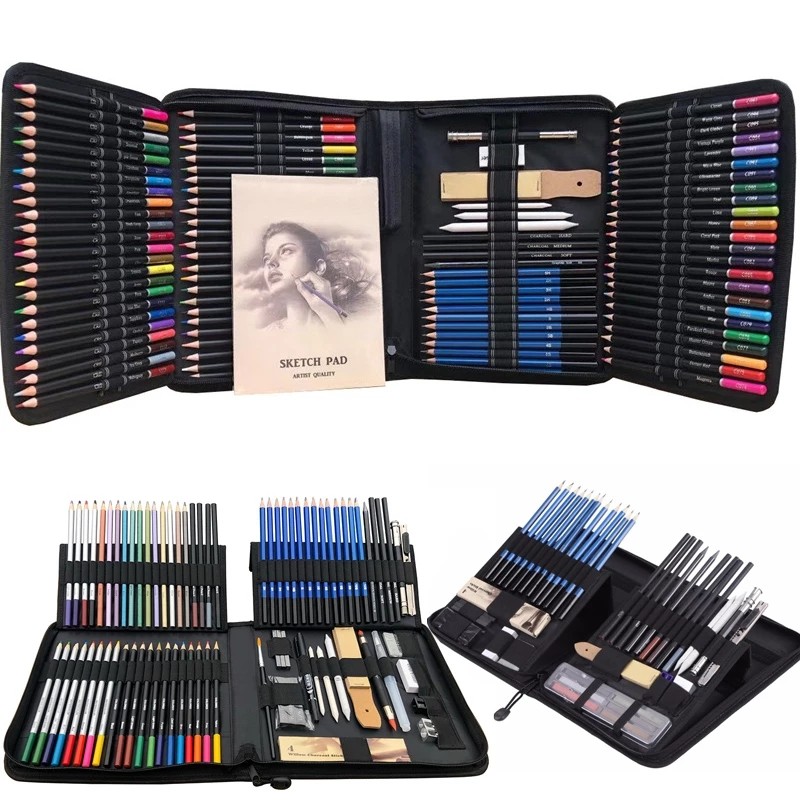 

32/40/52/144PCS Color Pencil and Sketch Pencils Set for Drawing Art Tool Kit Watercolor Metallic Oil Pencil Artist Art Supplies