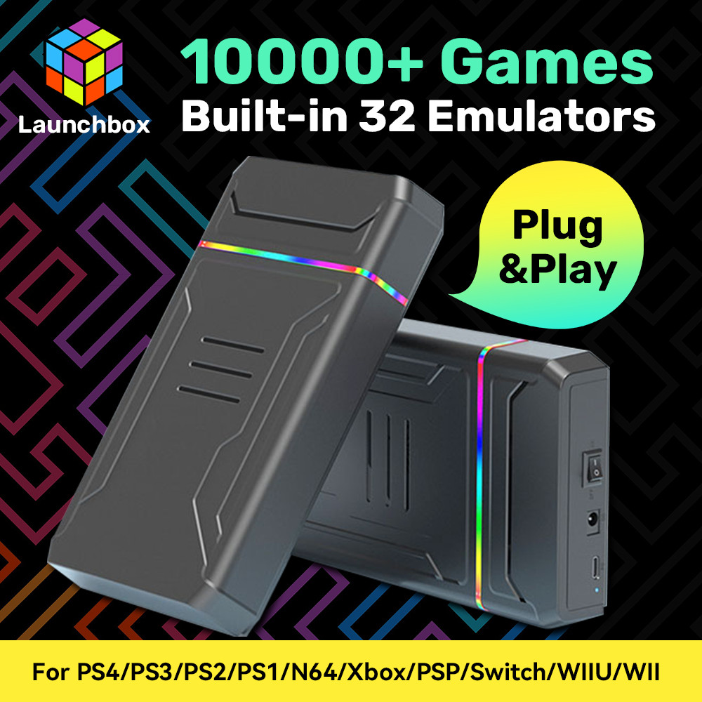 Launchbox 3T Portable Video Game Consoles With 10000+ Retro Games Emulator Console For N64/Xbox/PS3/